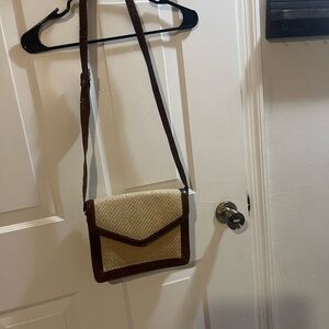 Classic Two-Tone Crossbody Bag - Brown & Cream